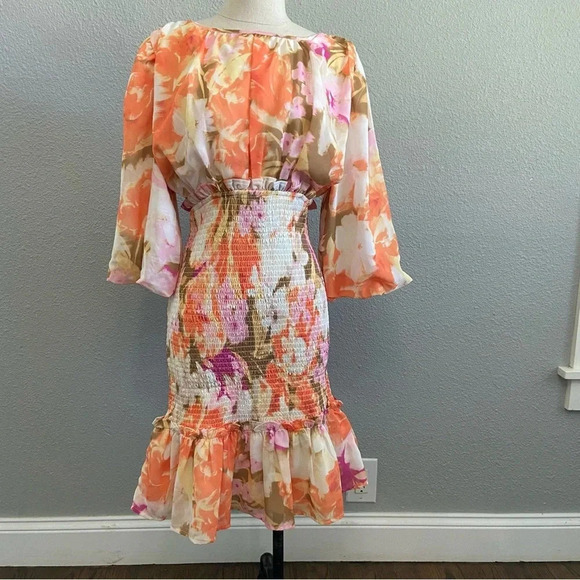 Rachel Parcell Smocked Floral Spring Fling Smocked Dress Size XS NWOT - Picture 4 of 8